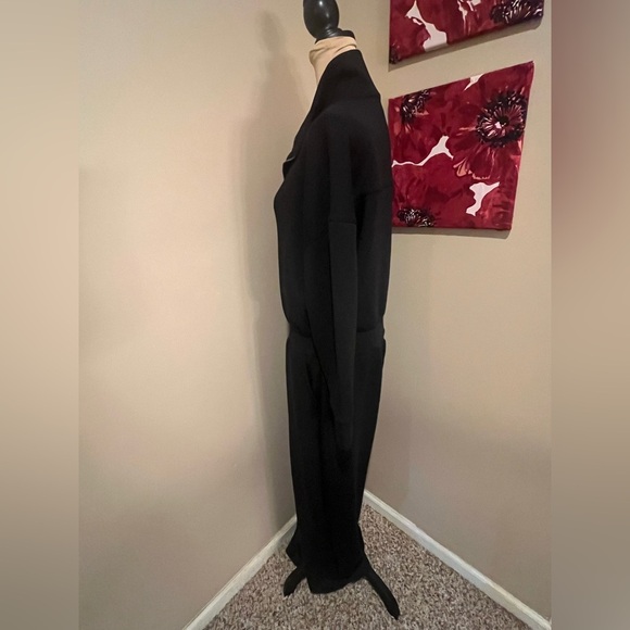 Spanx Air Essentials Black Wide Leg, Zipfront Jumpsuit, XL Petite - Picture 6 of 11